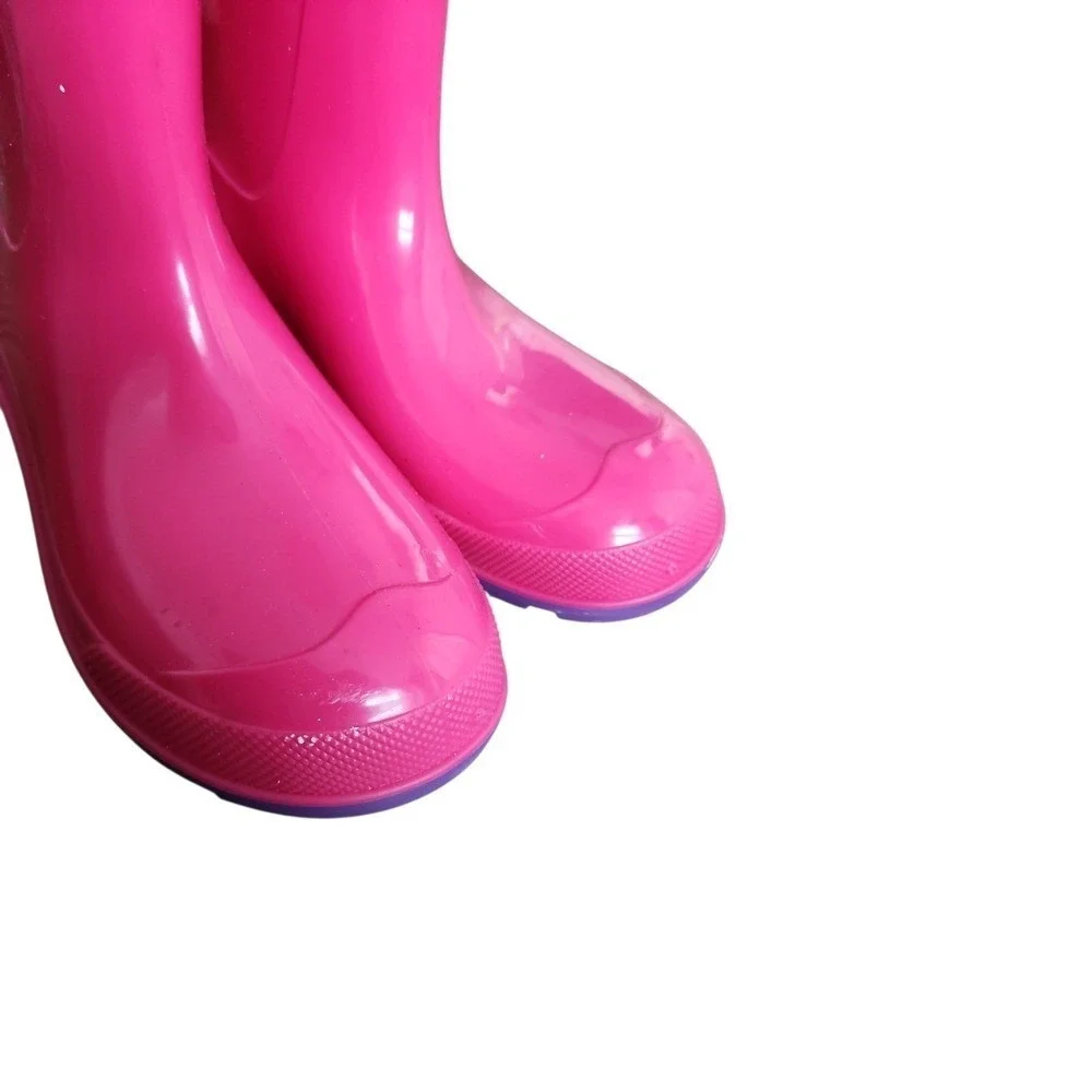 Glossy Puddle Jumper Pink Rain Boots Girls Size 2-3 Canadian Made Rubber